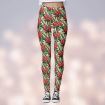 Red and Grönt jul Holly Mönster Leggings<br><div class="desc">Denna festliga mönster har röda hullbär och grönt bladverk mot en mörkare grönt. Docka salarna,  lägg till lite roligt till träningen eller springa-fel i stil med dessa roligt färgstarka läror.</div>
