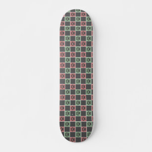 Red and grönt Jul Thenzo Paw print mönster Mini Skateboard Bräda 18,5 Cm