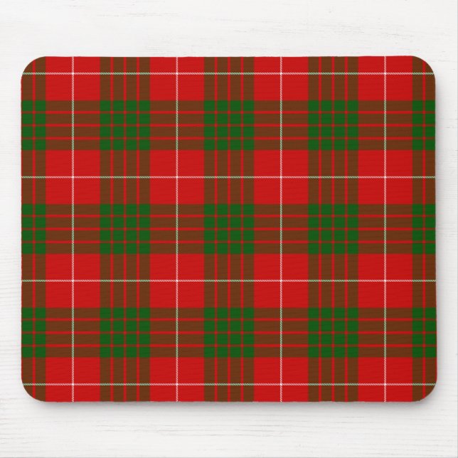 Red and Grönt Klan Crawford Tartan Musmatta (Framsidan)