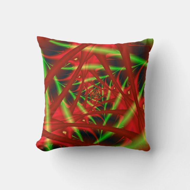 Red and Grönt Neural Network Spiral Kudde (Framsida)