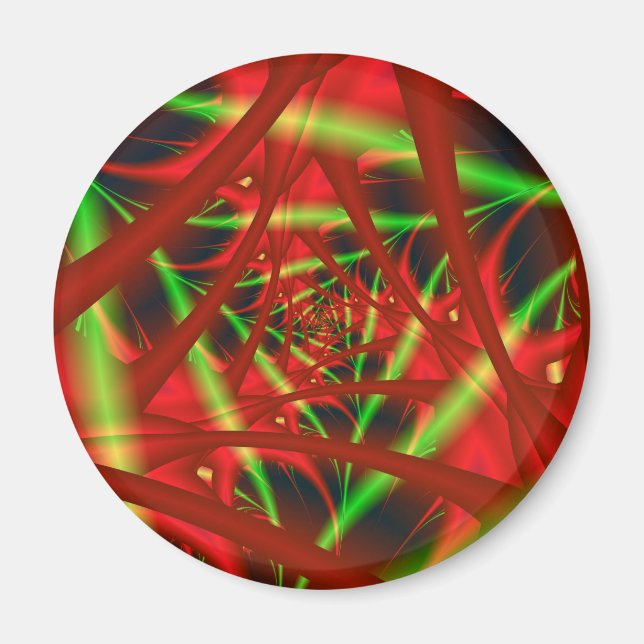Red and Grönt Neural Network Spiral Magnet (Framsidan)