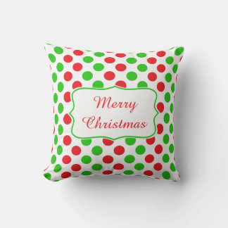 Red and Grönt Polka Dot Mönster jul Kudde