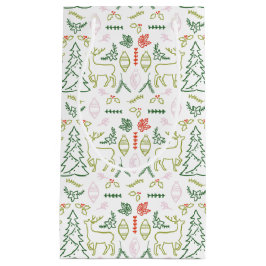 Red and Grönt Scandinavian Mönster Gift Bag