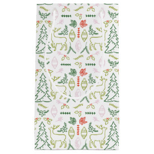 Red and Grönt Scandinavian Mönster Gift Bag