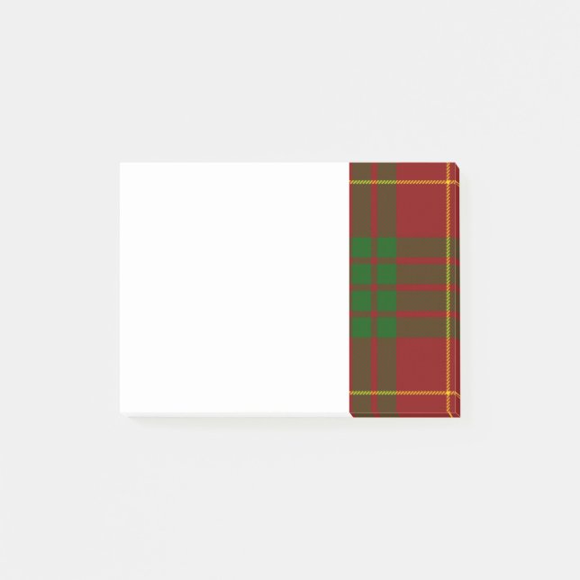 Red and Grönt Scottish Klan Cameron Tartan Post-it Block (Framsida)