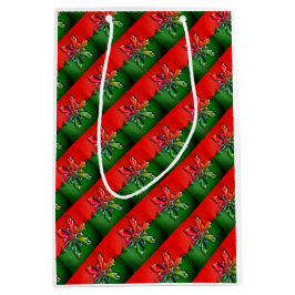 Red and Grönt Snö Flake Ornament Gift Bag