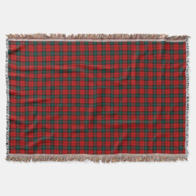 Red and Grönt Stewart av Atholl Klan Tartan Mysfilt (Framsidan)