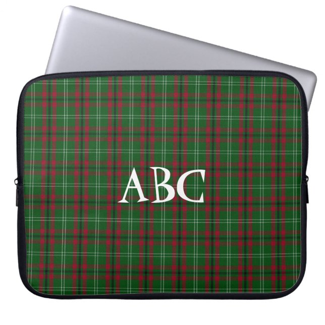 Red and Grönt Tartan Bords Bag Laptop Fodral (Framsidan)