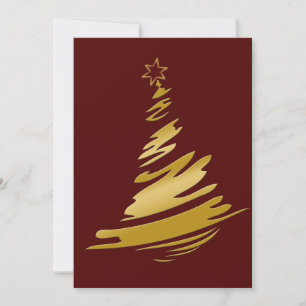 Red and guld Business Holiday Greetings Julkort