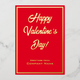 Red and Guld Business Valentine Foil Card