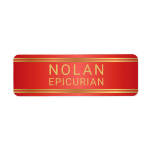 Red and Guld Cigar Band-etikett Returadress Etikett