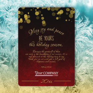 Red and Guld Company Helgdag Card Inbjudningar