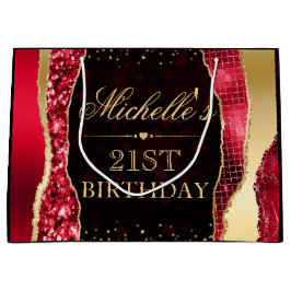 Red and Guld Glam Tårar Bokeh Födelsedagsfest