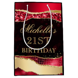 Red and Guld Glam Tårar Bokeh Födelsedagsfest