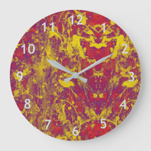 Red and Guld Grunge Stor Klocka