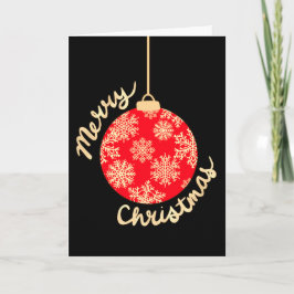 Red and Guld jul Ornament Helgdag Kort