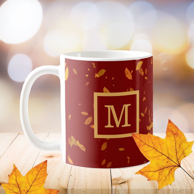 Red and Guld Monogram initial Kaffemugg (Skapare uppladdad)