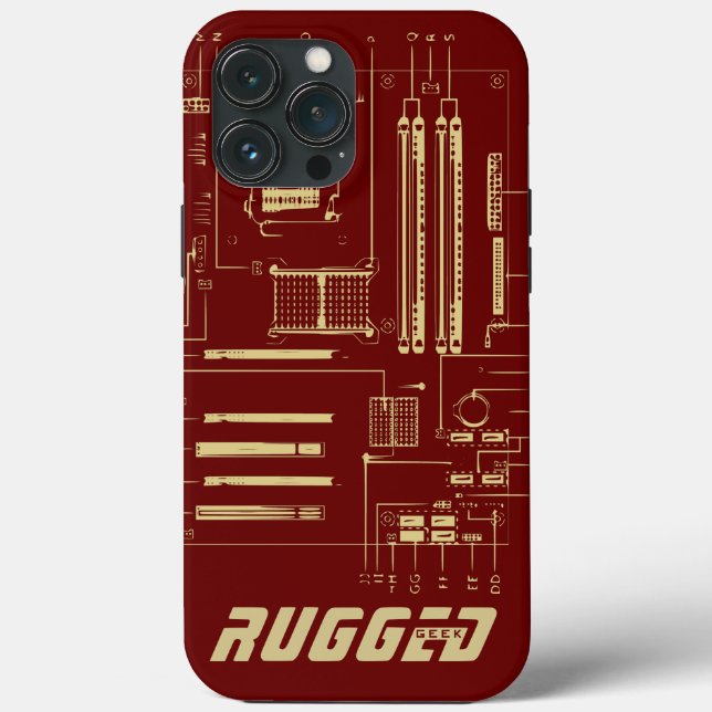 Red and guld RUGGED GEEK Motherboard Tech (Baksida)