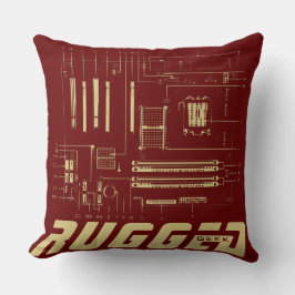 Red and guld RUGGED GEEK Motherboard Tech Kudde