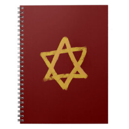 Red and Guld Star of David Notebook Anteckningsbok