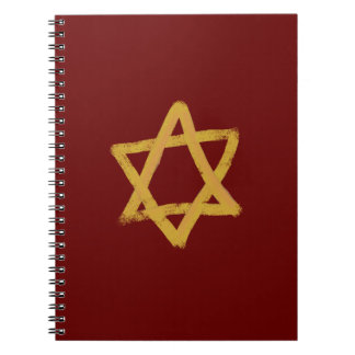 Red and Guld Star of David Notebook Anteckningsbok