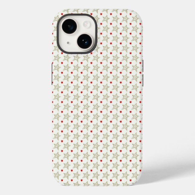 Red and Guld Stars Phone Case (Baksida)