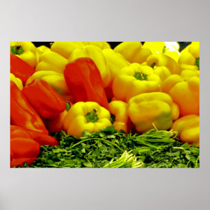 Red and Gult Bell Peppers Poster
