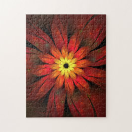 Red and Gult Chrysanthemum Flower Pussel