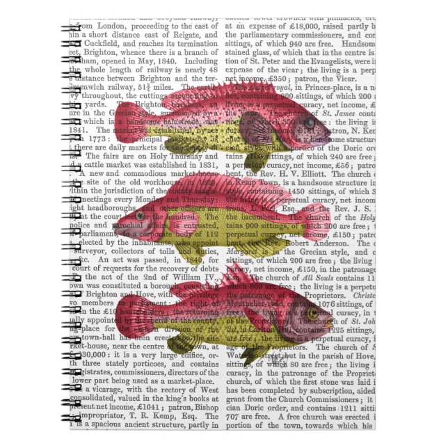 Red and Gult Fantasy Fish Trio Anteckningsbok Med Spiral (Framsidan)