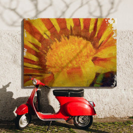 Red and Gult Gazania Acrylic Painting Canvastryck