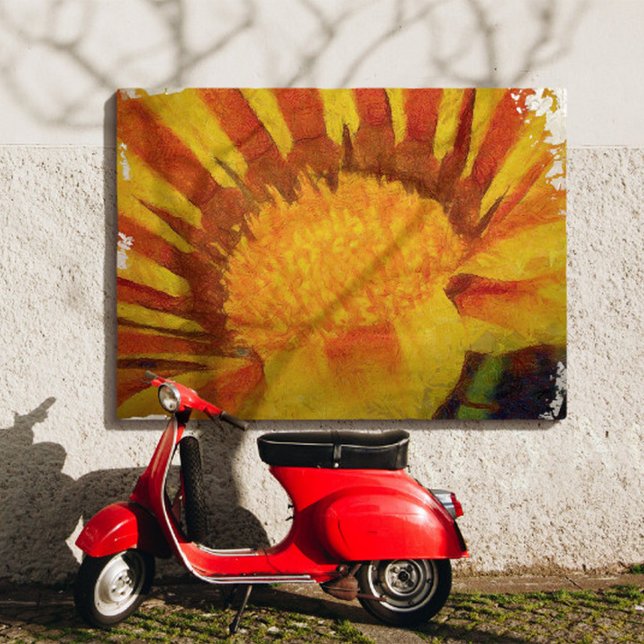Red and Gult Gazania Acrylic Painting Canvastryck (Skapare uppladdad)