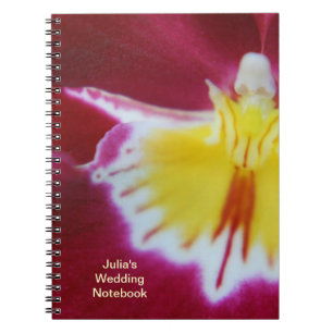 Red and Gult Orchid Anteckningsbok Med Spiral