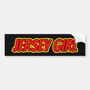 Red and Gult Tecknad Jersey Girl Bildekal