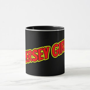 Red and Gult Tecknad Jersey Girl Mugg
