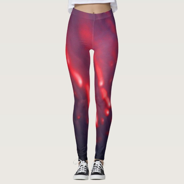 Red and Lila Cloud Abstraction Leggings (Framsida)