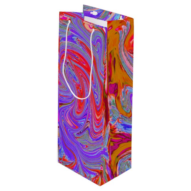 Red and Lila Groovy Abstrakt Retro Art (Framsidan Vinklad)