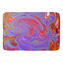 Red and Lila Groovy Abstrakt Retro Art