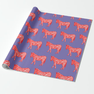 Red and Lila Zebra Wrapping Presentpapper