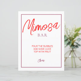 Red and Maroon Mimosa Pub Sign