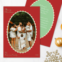 Red and Mint Grönt Photo Scalloped jul Photo