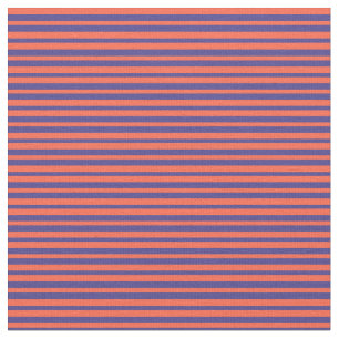 Red and Mörk Slate Blue Stripe Mönster Tyg