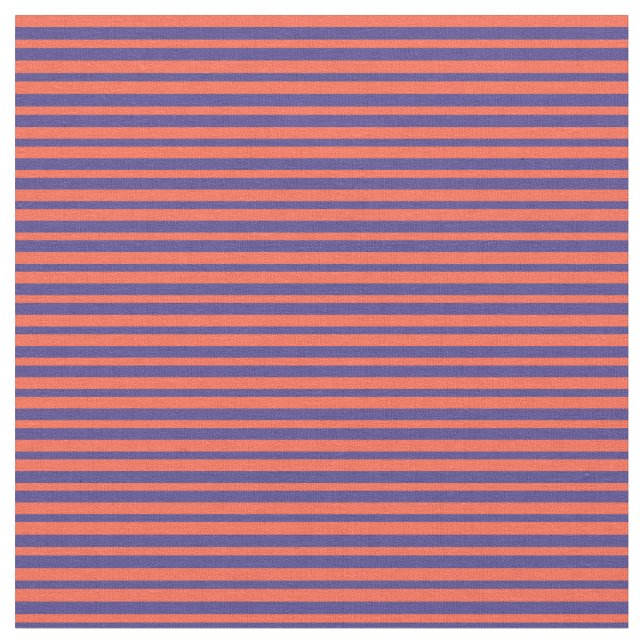 Red and Mörk Slate Blue Stripe Mönster Tyg (Närbild)