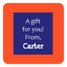 Red and Navy Anpassningsbar Childrens Gift Sticker