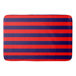Red and Navy Blue Nautical Stripes Badrumsmatta