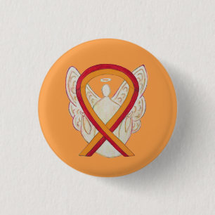 Red and Orange Ribbon Awareness Angel Stift Knapp