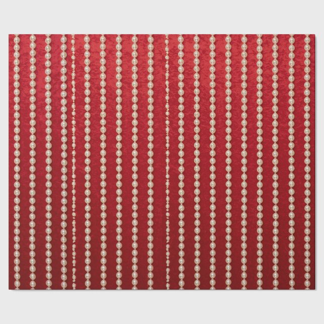 Red and Pearl Wrapping Paper Presentpapper (Seam)
