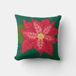 Red and Pink Christmas Poinsettia Kudde