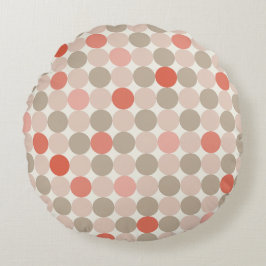 Red and pink Scandinavian Circles Round Pillow Rund Kudde