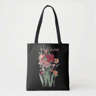Red and Pink Wildflowers Text Tygkasse