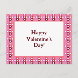 Red and Rosa Bubble Mönster Inbjudan Vykort